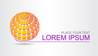 Logo of a stylized sphere with abstract shapes