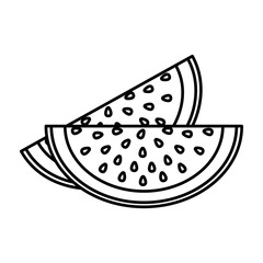 Watermelon fruit icon. Healthy organic and fresh food theme. Isolated design. Vector illustration