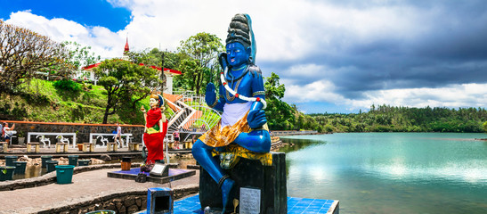 Landmarks of Mauritius - Grand bassin hindu temple on the lakeside