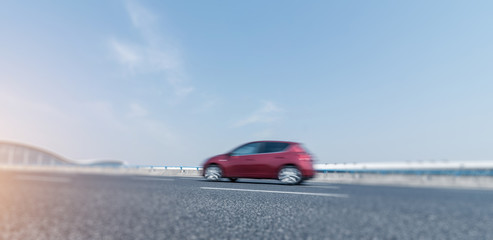 motion blurred car on a highway