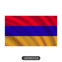 Waving Armenia flag on a white background. Vector illustration