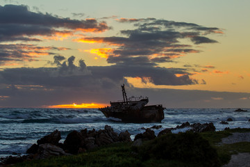 Das Wrack der Meisho Maru No.38 am s&uuml;dlichsten Punkt Afrikas