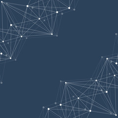 Structure molecule and communication. Dna, atom, neurons. Scientific concept for your design. Connected lines with dots. Medical, technology, chemistry, science background. Vector illustration.