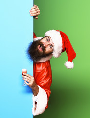 smiling bearded santa claus man