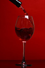 glass with red wine