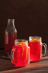 hot cranberry tea with orange cinnamon warming drink