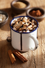 s'mores hot chocolate mini marshmallows cinnamon winter drink
