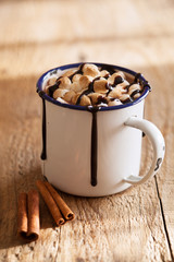 s'mores hot chocolate mini marshmallows cinnamon winter drink