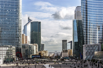 La Defense - January 16, 2015. Paris, business center.