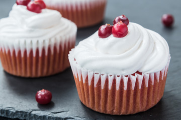 Cranberry cupcakes with butter cream