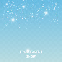 Fototapeta premium Snow on a transparent background