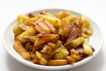 Fried potatoes on a plate