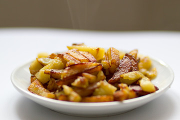 Fried potatoes on a plate