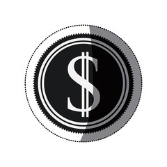 Coin icon. Money financial item commerce market and buy theme. Isolated design. Vector illustration