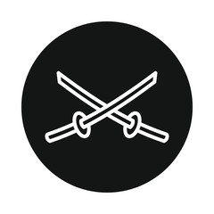 Japan sword katana icon isolated on white background