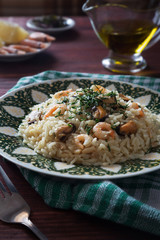 Risotto with shrimps and mussels