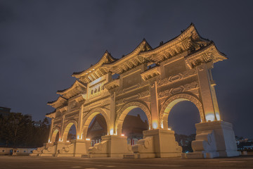 Fototapeta na wymiar Main gate of National Taiwan Democracy Memorial Hall ( National Chiang Kai-shek Memorial Hall ), Taipei, Taiwan