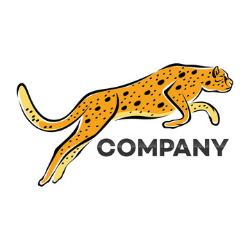 Jumping cheetah logo