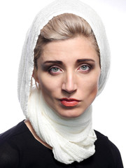 Woman in a scarf