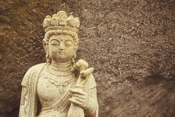 stone carving buddha statue sculpture in Japanese style at Japan