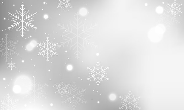 Winter banner with snowflakes and blurred circles.
