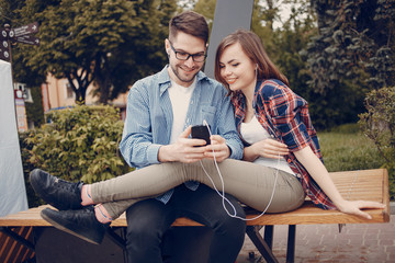 loving couple in a cafe