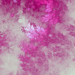Christmas themed fractal tree branches, digital artwork for creative graphic design