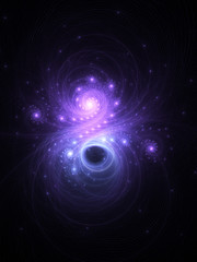 Dark shiny fractal nebula, digital artwork for creative graphic design