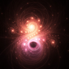 Dark glossy fractal nebula, digital artwork for creative graphic design