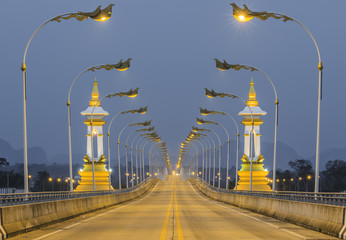 Beautiful Thai Lao border bridge at Nakhonphanom,Thailand.