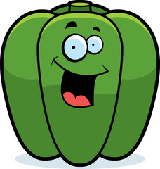 Cartoon Bell Pepper Smiling