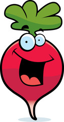 Cartoon Radish Smiling