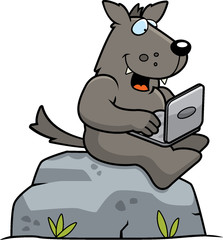 Cartoon Wolf Computer