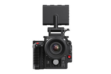 Camera video digital, front view. 3D rendering