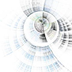 Fototapeta premium Light blue fractal clockwork, digital artwork for creative graphic design