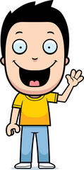 Cartoon Boy Waving