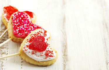 Heart-shaped cookies for Valentines Day
