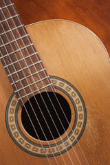 Obraz premium Nylon string guitar detail.