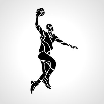 Basketball player. Slam Dunk Silhouette