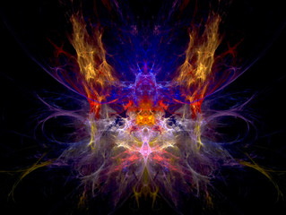 
Halloween. Abstract Magic energy multicolored fractal. 3D rendering.
