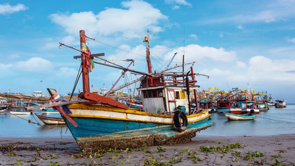 Fishing boat park at beach
