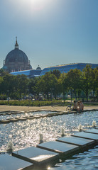 Water fountain in Berlin in summer