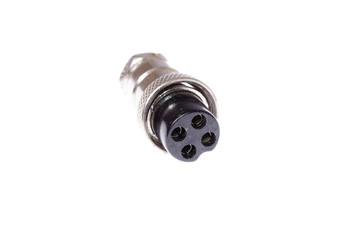 cable connector for the 4-pin metal on a white background