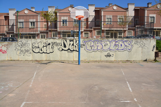 cancha de baloncesto callejero