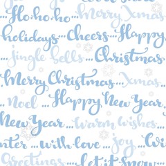 Seamless pattern of Christmas greetings and wishes calligraphy b