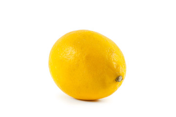 Ripe fresh lemon isolated on white background