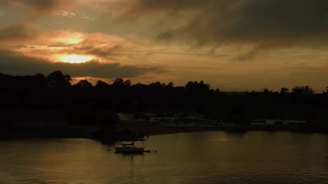 Beautiful Sunset Over The Ocean In Newport, RI
