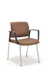 Office chair in brown fabric with armrests