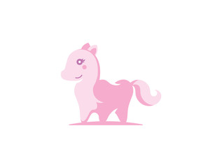 Modern Dental Logo Symbol - Pink Pony Kids Dental
