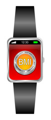 Smartwatch with BMI - Body Mass Index Button - 3D illustration